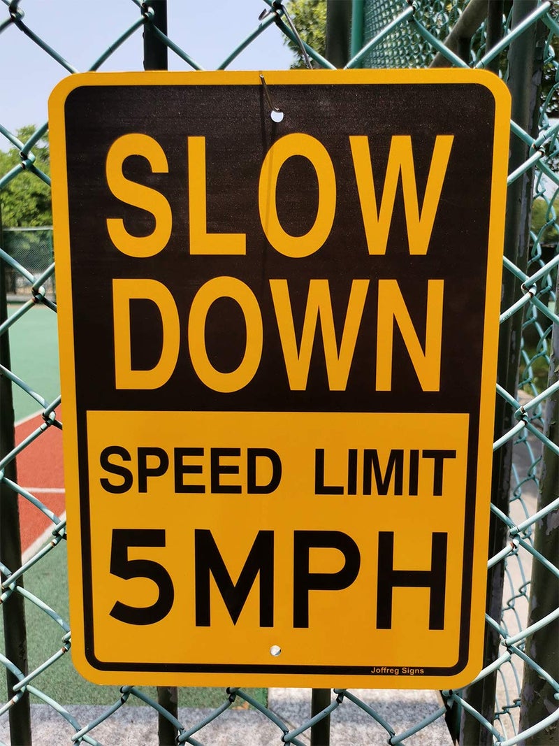 Joffreg Slow Down Speed Limit 5 MPH Sign,17 x12 Inches,Reflective Aluminum (4 Pack) - Image 3